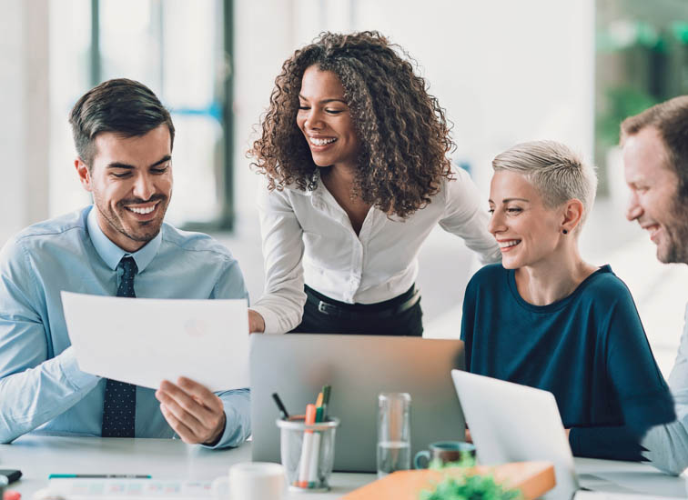 Multi-ethnic group of entrepreneurs discussing business
