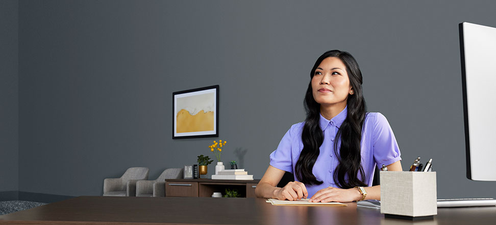 business woman at desk